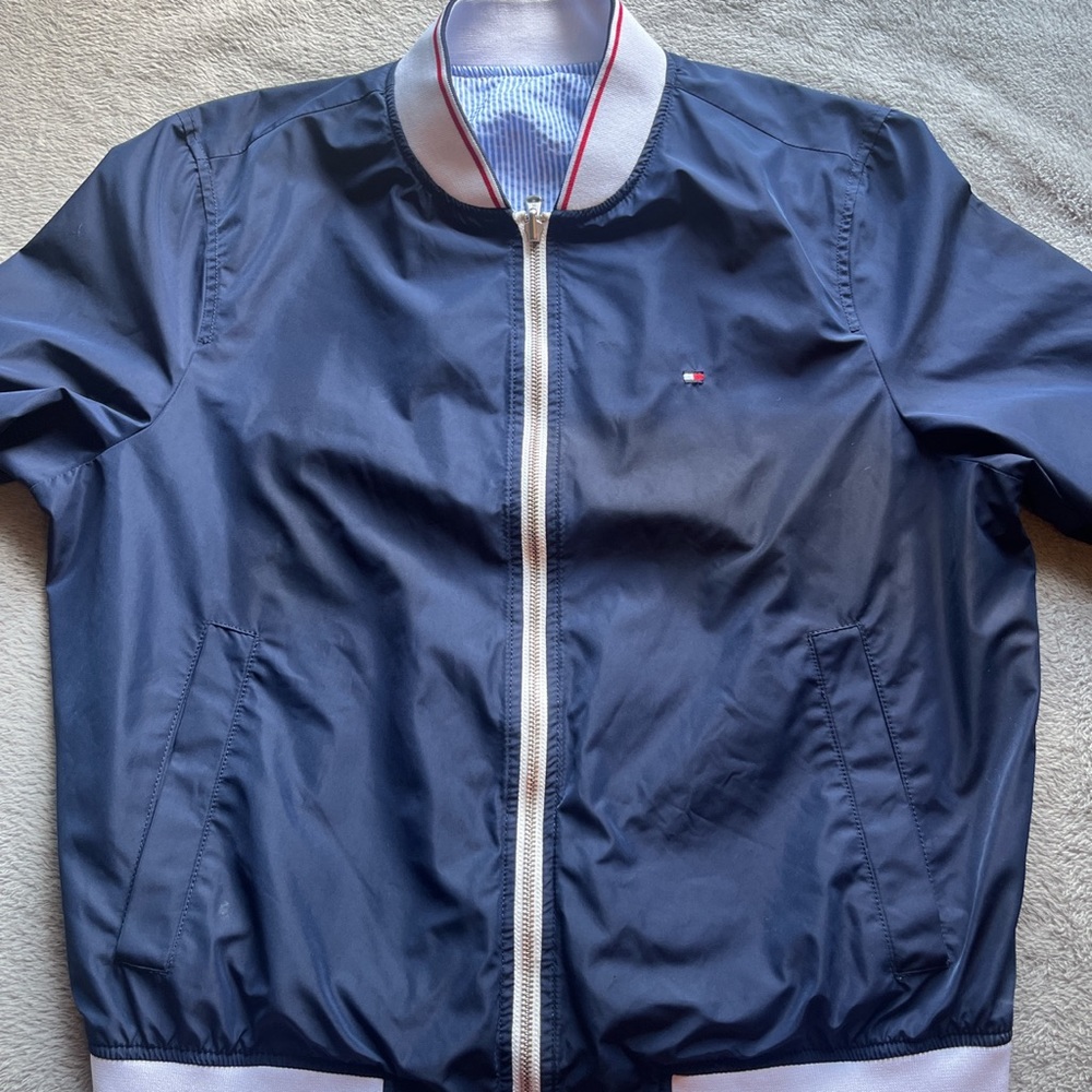 Reversible Tommy Hilfiger Jacket Size Small fits An XS or XL kids